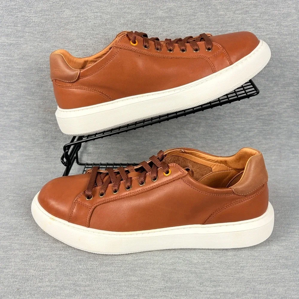 Samuel Hubbard Sunset Sneakers Mens 10.5 Brown Tan Leather Lightweight Comfort
